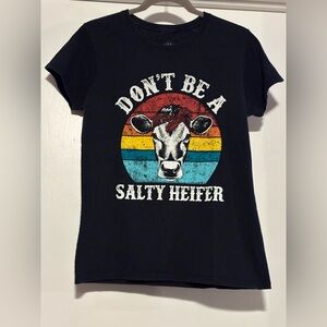 Black Graphic Tee - Don't Be a Salty Heifer